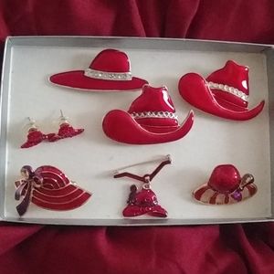Lot of Hat pins & Earrings Set